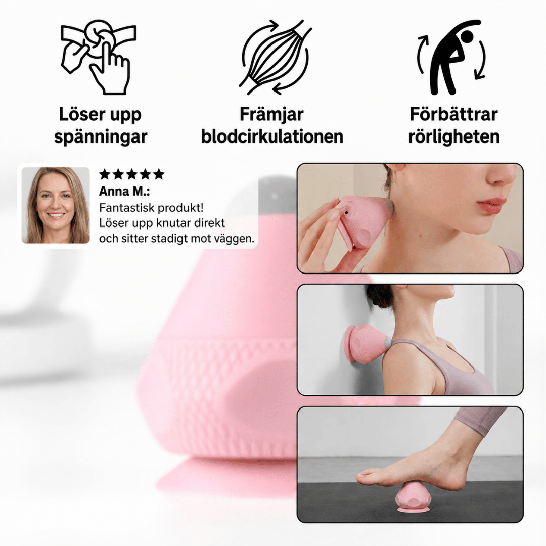 Självmassageboll med sugkopp mot triggerpunkter