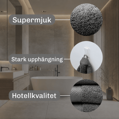 Antracit handduk i hotellkvalitet