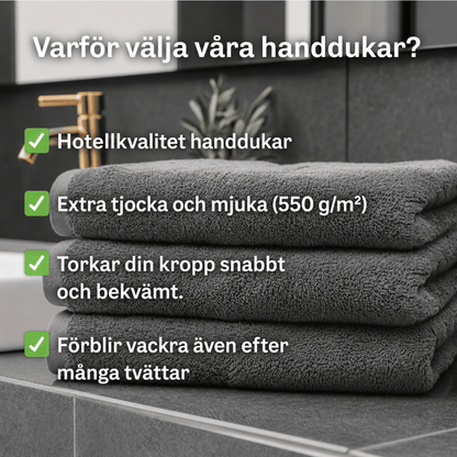 Antracit handduk i hotellkvalitet